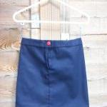 Girls Navy And Red Box Pleat Skirt